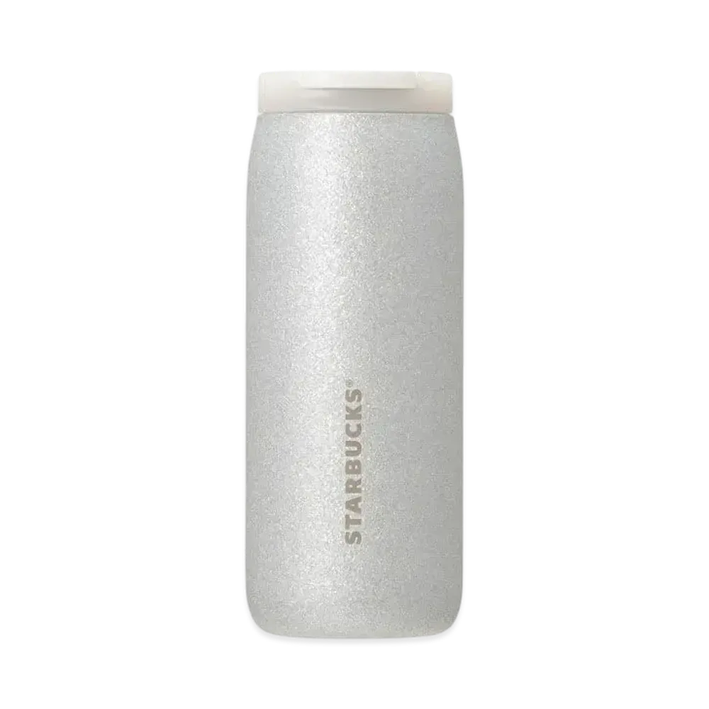 STARBUCKS Holidays 2024 Can Shape Stainless Steel Bottle 355ml "Silver Glitter"