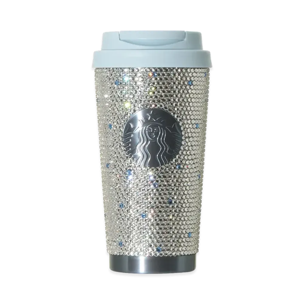 STARBUCKS SAKURA 2026 Stainless Steel Tumbler Rhinestone 473ml "Airy Blue"