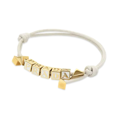 PRADA Women's Nappa Leather Bracelet "Bianco"