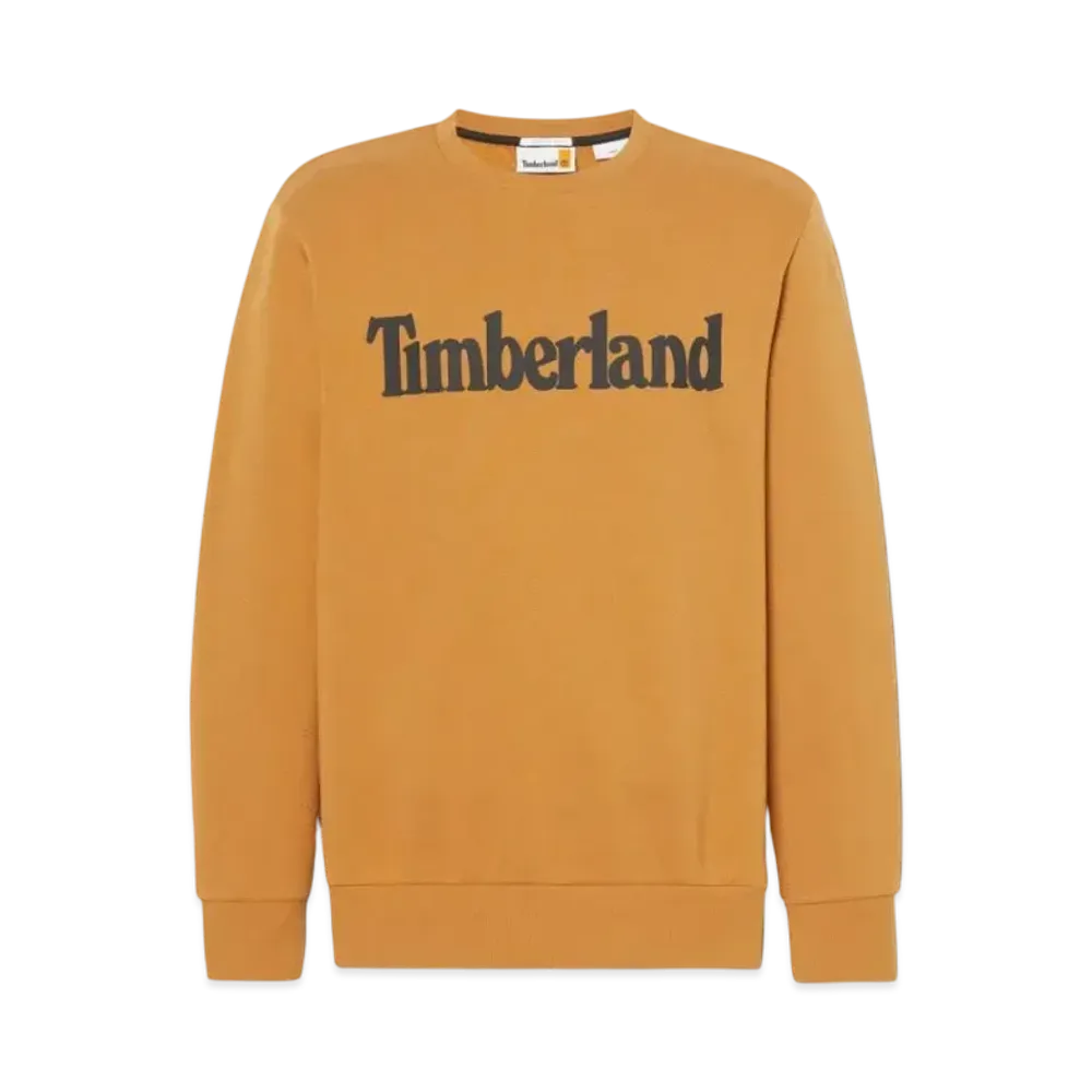 Timberland Men's Northwood Word Mark Logo Brush Back Crew Neck Sweat "Wheat"