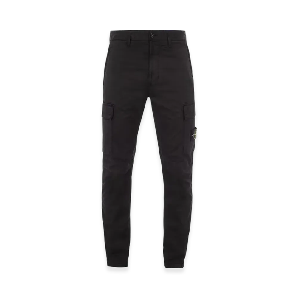 Stone Island 32710 Stretch Cotton Gabardine Garment Dyed Cargo Trousers - 23FW "Black"