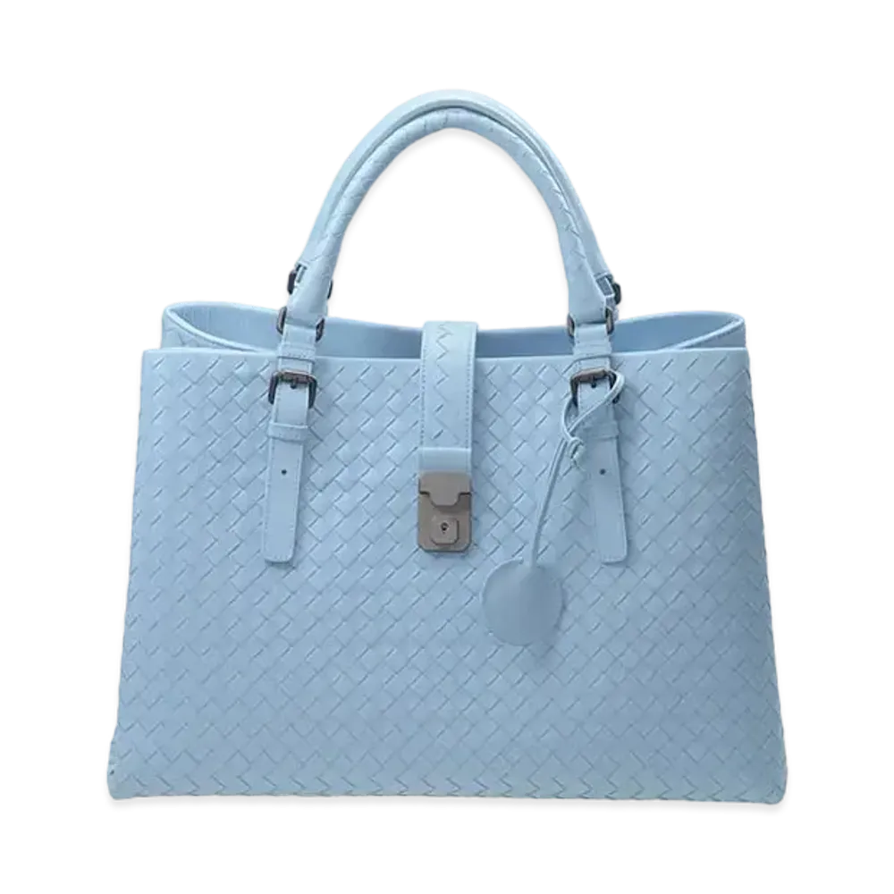 Bottega Veneta Lambskin Hand Bag "Light Blue"