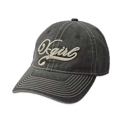 X-Girl Women's Bicolor Stitch Faded 6Panel Cap "Black"