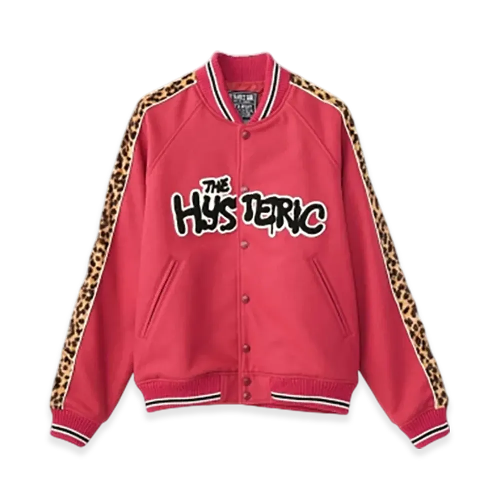 HYSTERIC GLAMOUR Bloody Hysteric Patch Stadium Jacket "Pink"
