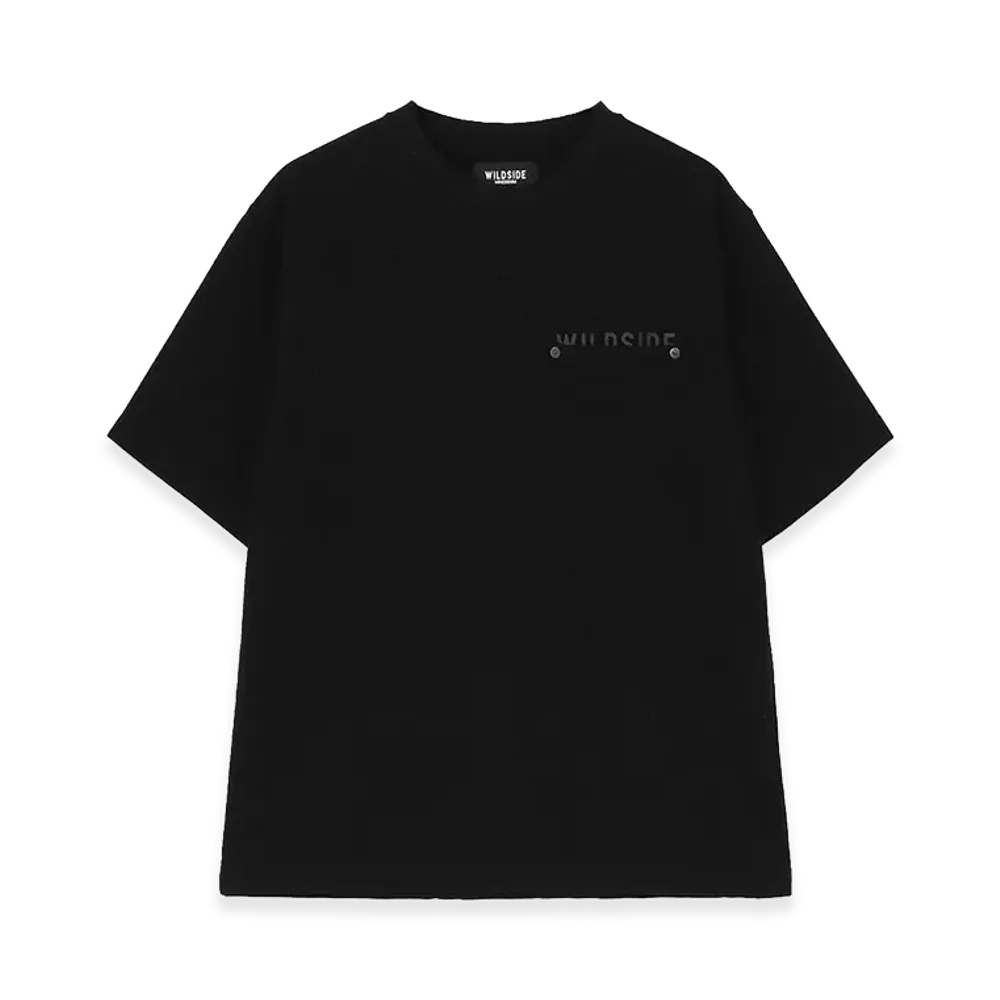 WILDSIDE YOHJI YAMAMOTO x MINEDENIM Crewneck Rivet Pocket T-shirt "Black"