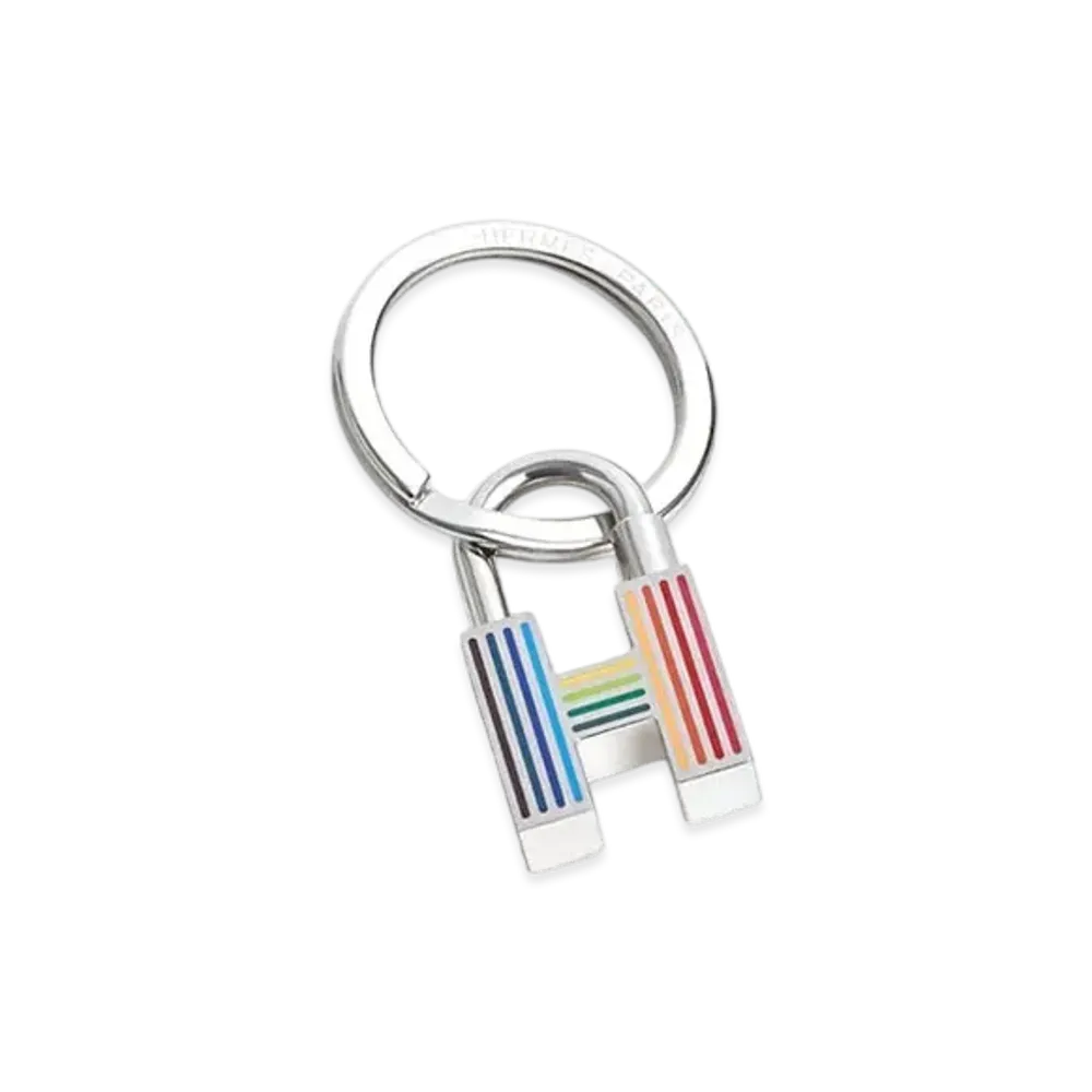Hermes Cadenas Quizz Rainbow Key Ring "Multicolore"
