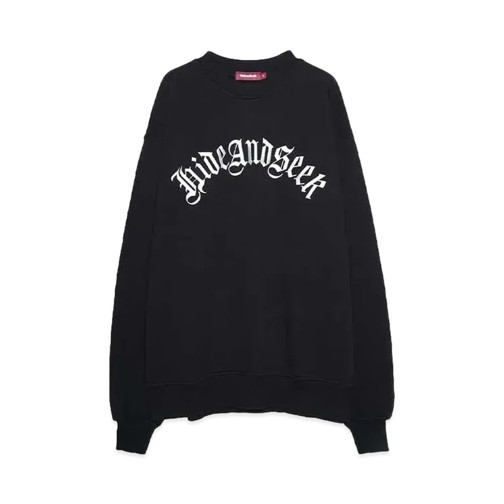 Hide and Seek Old English Sweat Shirt(24aw) "BLACK"