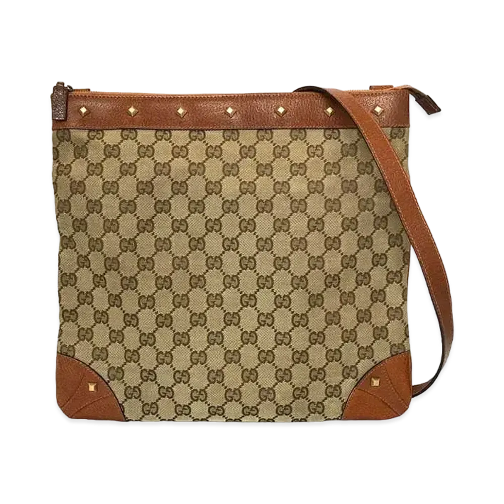 Gucci GG Supreme Studs Shoulder Bag "Camel"