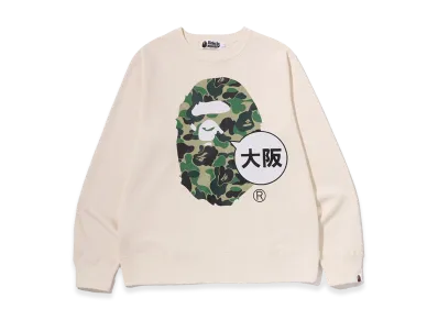 A BATHING APE Osaka Exclusive ABC Camo Ape Head Osaka Crewneck Sweatshirt "Ivory"