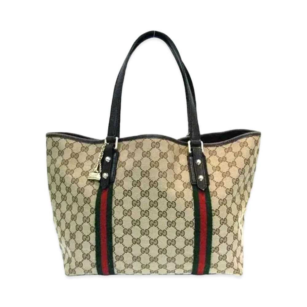 GUCCI Sherry Line Tote Bag "Brown"