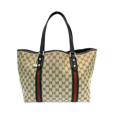 GUCCI Sherry Line Tote Bag "Brown"