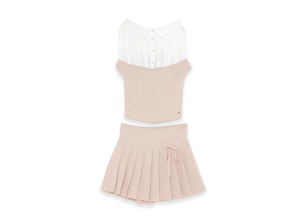 ANDMARY Women's Lotta Frill Set Up "Pink Beige"
