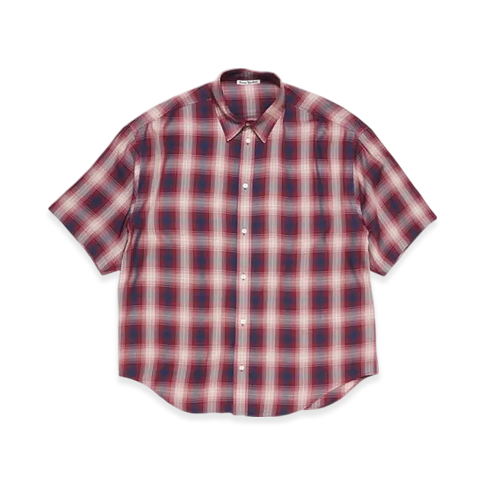 Acne Studios Button-Up Shirt "Red/Blue"