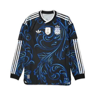 adidas Soccer Argentina 2026 Away Authentic Long Sleeve Jersey "Black/Lucid Blue/Blue Burst"