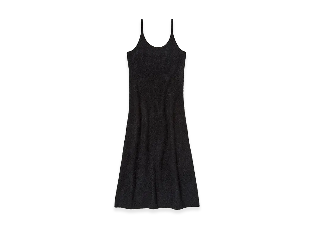 AURALEE Women's Garment-Dyed Baby Alpaca Fur Knit Dress "Black"