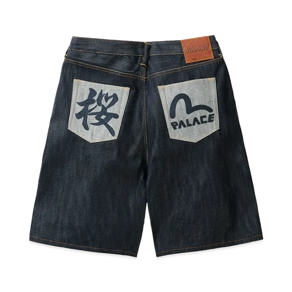 PALACE x EVISU Long Denim Short "Indigo"