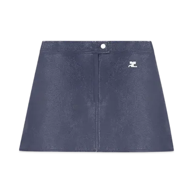 Courreges Reedition Vinyl Mini Skirt "Dusk Blue"