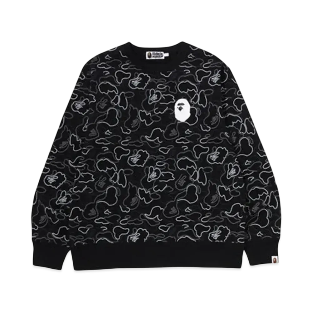 A BATHING APE Neon Camo Crewneck Sweatshirt "Black"