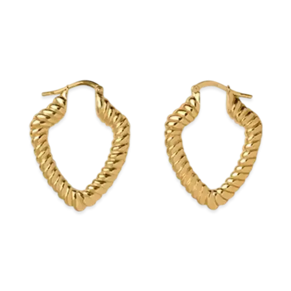 Burberry Small Shield Twist Hoop Earrings "Gold"