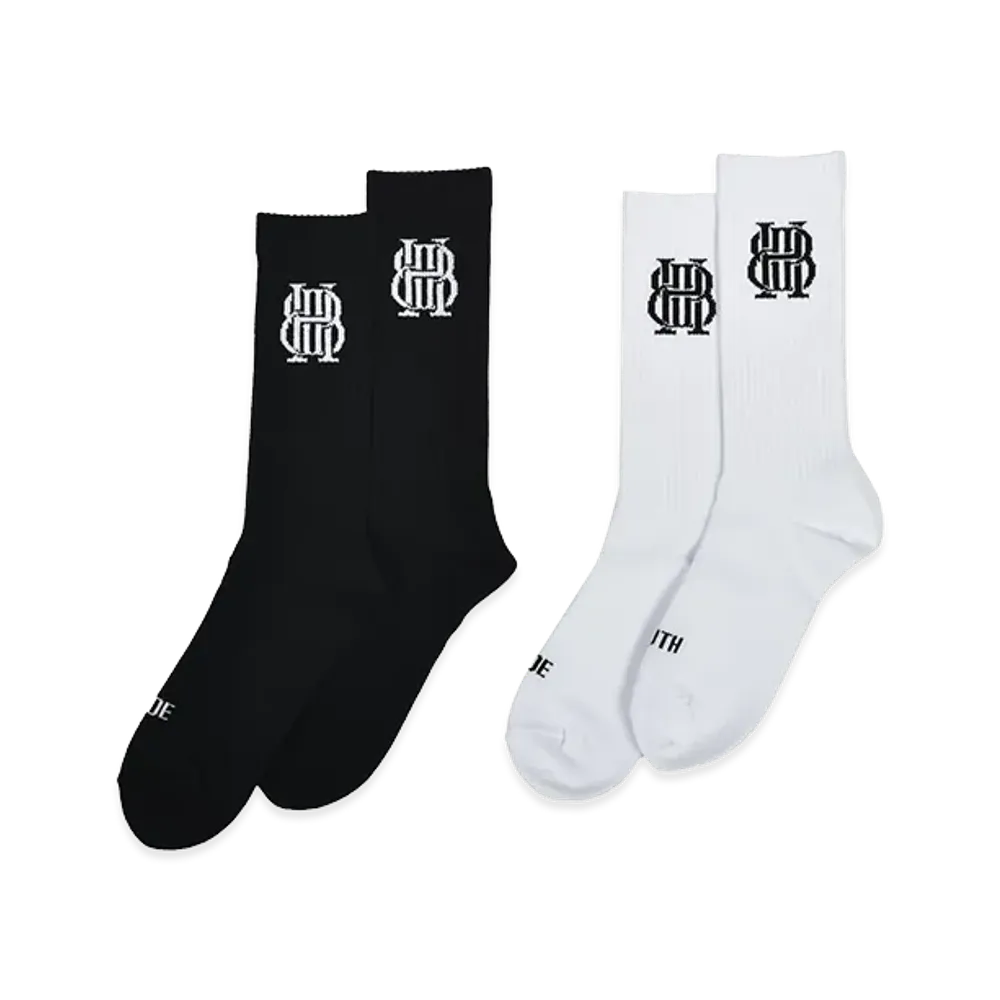 BREATH BH Logo Socks 2Pack "Black/White"