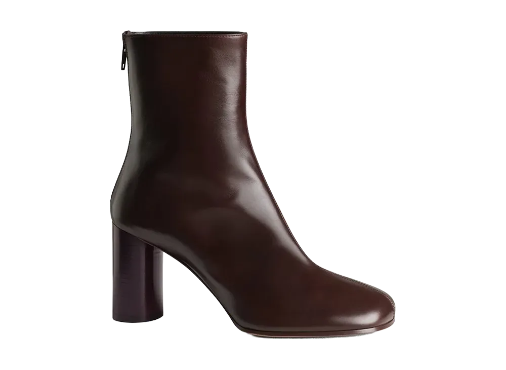PHOEBE PHILO Women's Tug Ankle Boot "Plum Brown"