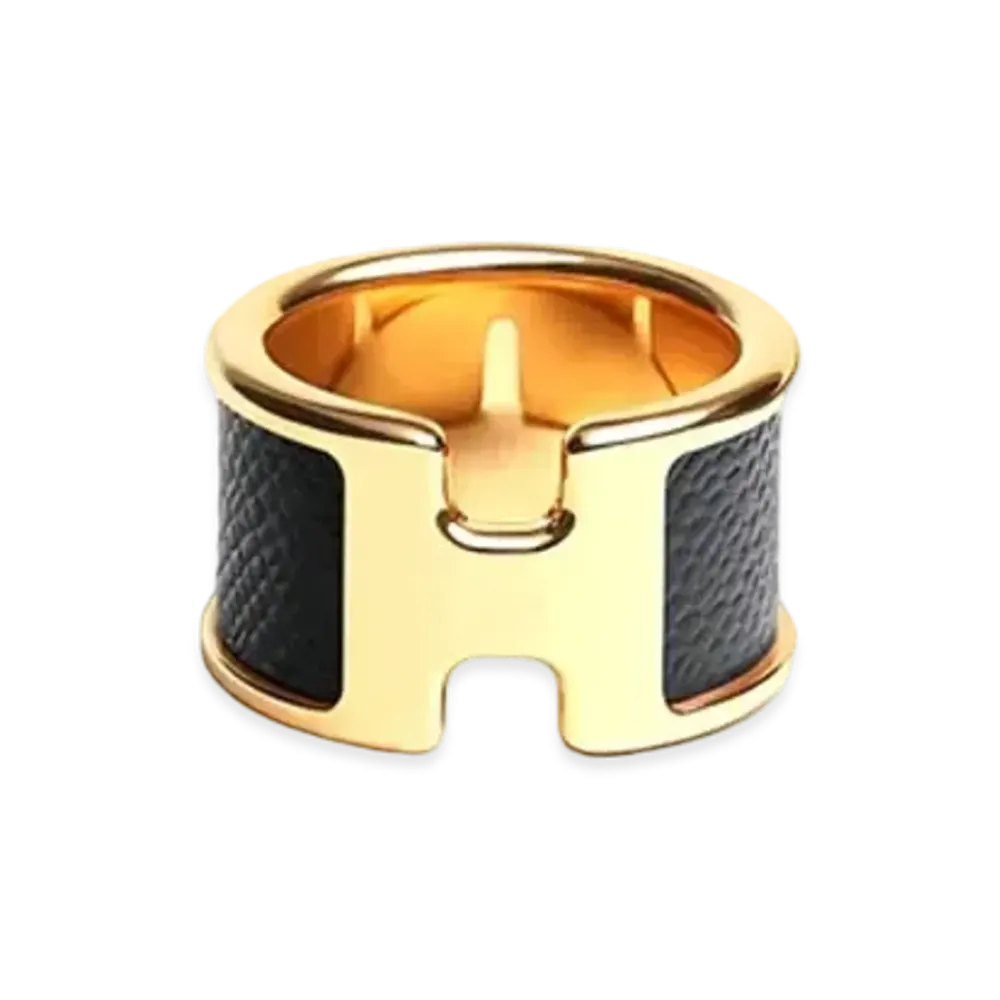 Hermes Olympe Ring Large Model "Noir/Gold"