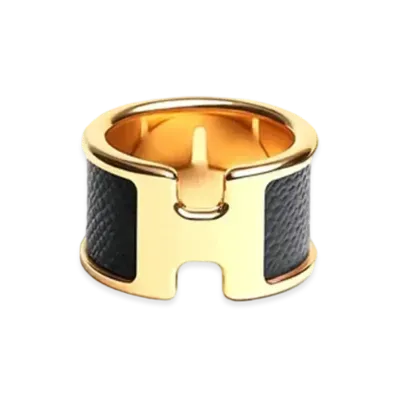 Hermes Olympe Ring Large Model "Noir/Gold"