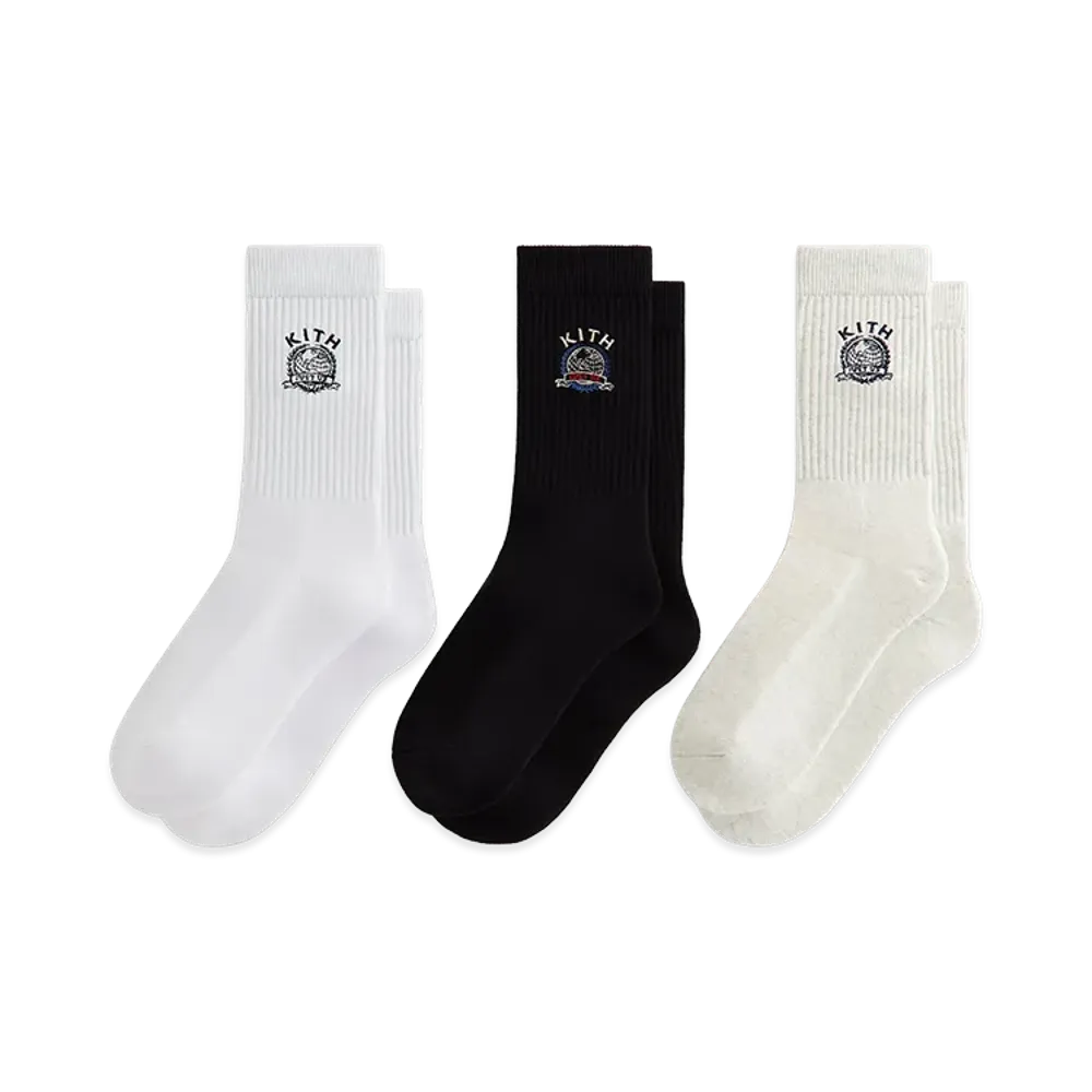 Kith 3-Pack Just Us Cotton Crew Socks "Multi"