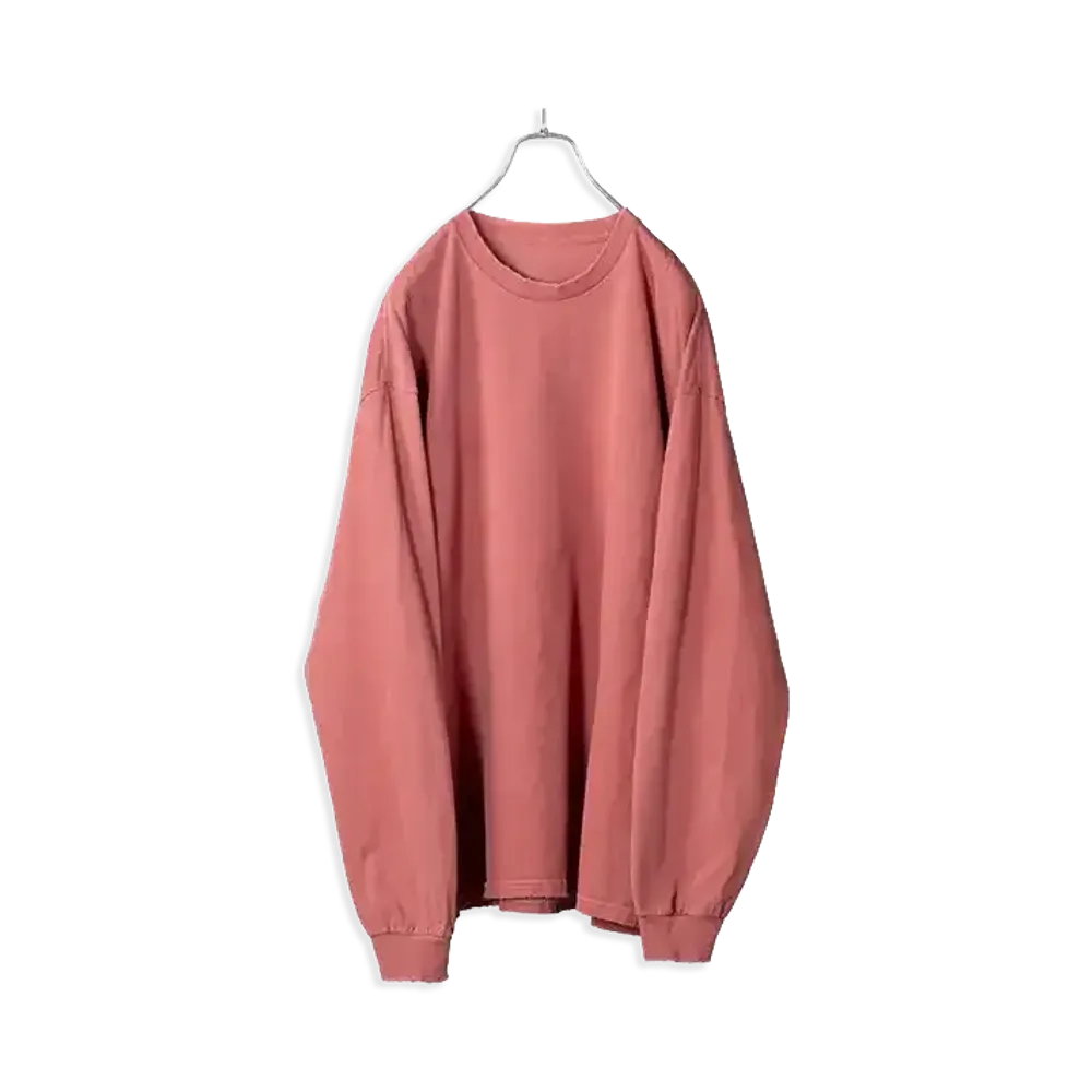 ANCELLM Embroidery Dyed LS T-Shirt "Red"