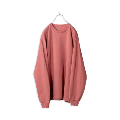 ANCELLM Embroidery Dyed LS T-Shirt "Red"