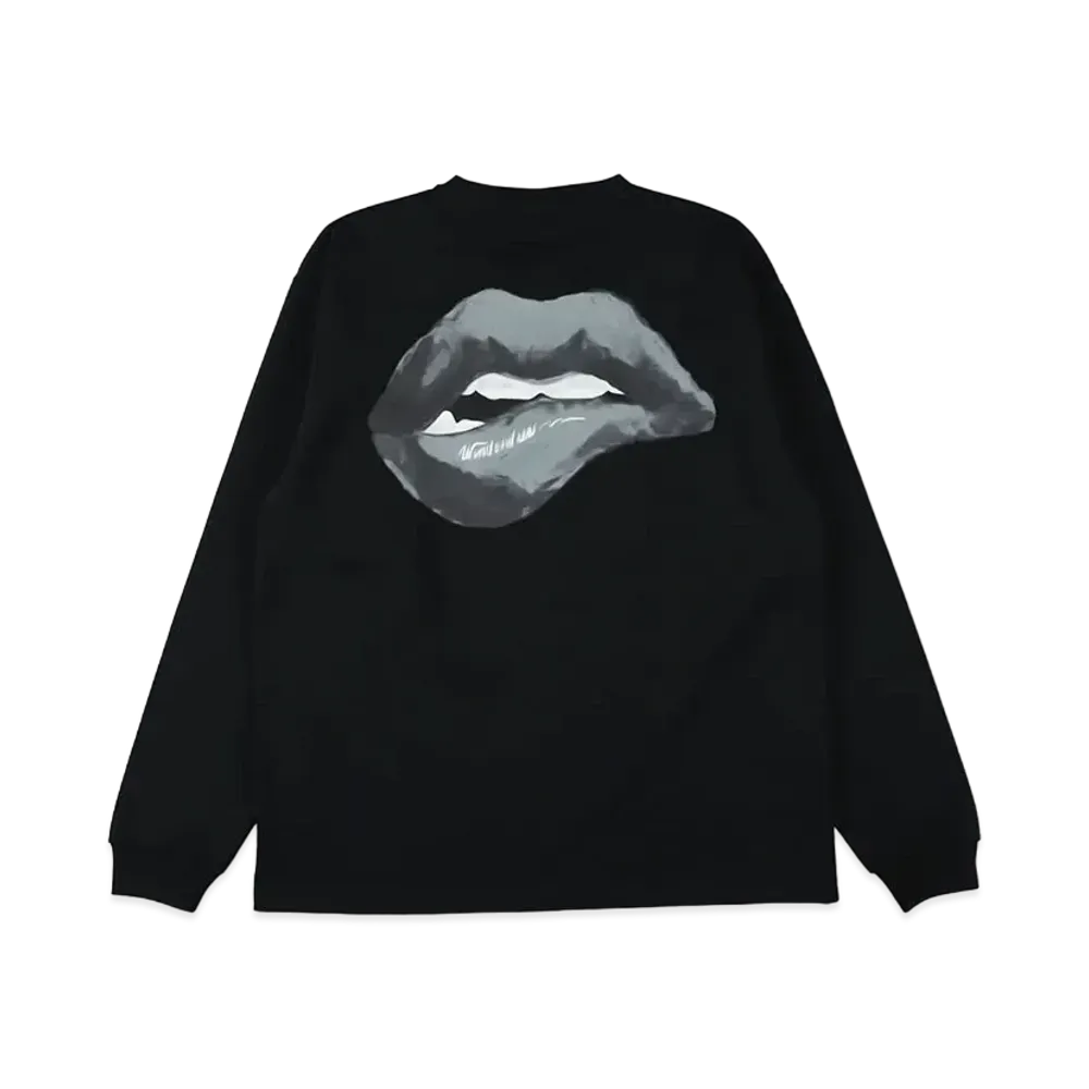 WIND AND SEA Lip L/S Tee "Black Black"