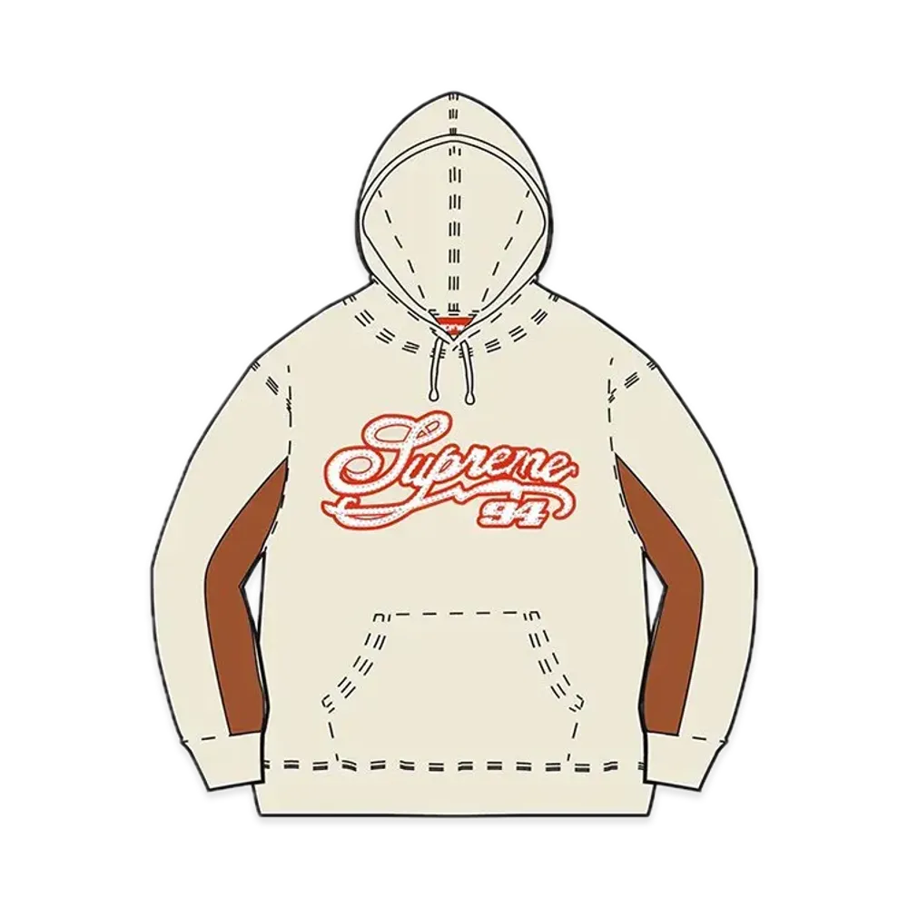 Supreme Paneled Script Hooded Sweatshirt "Natural"