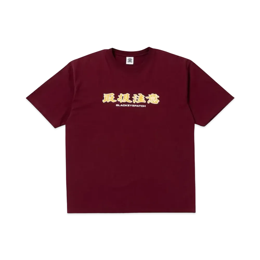 BlackEyePatch HANDLE WITH CARE TEE "Burgundy"