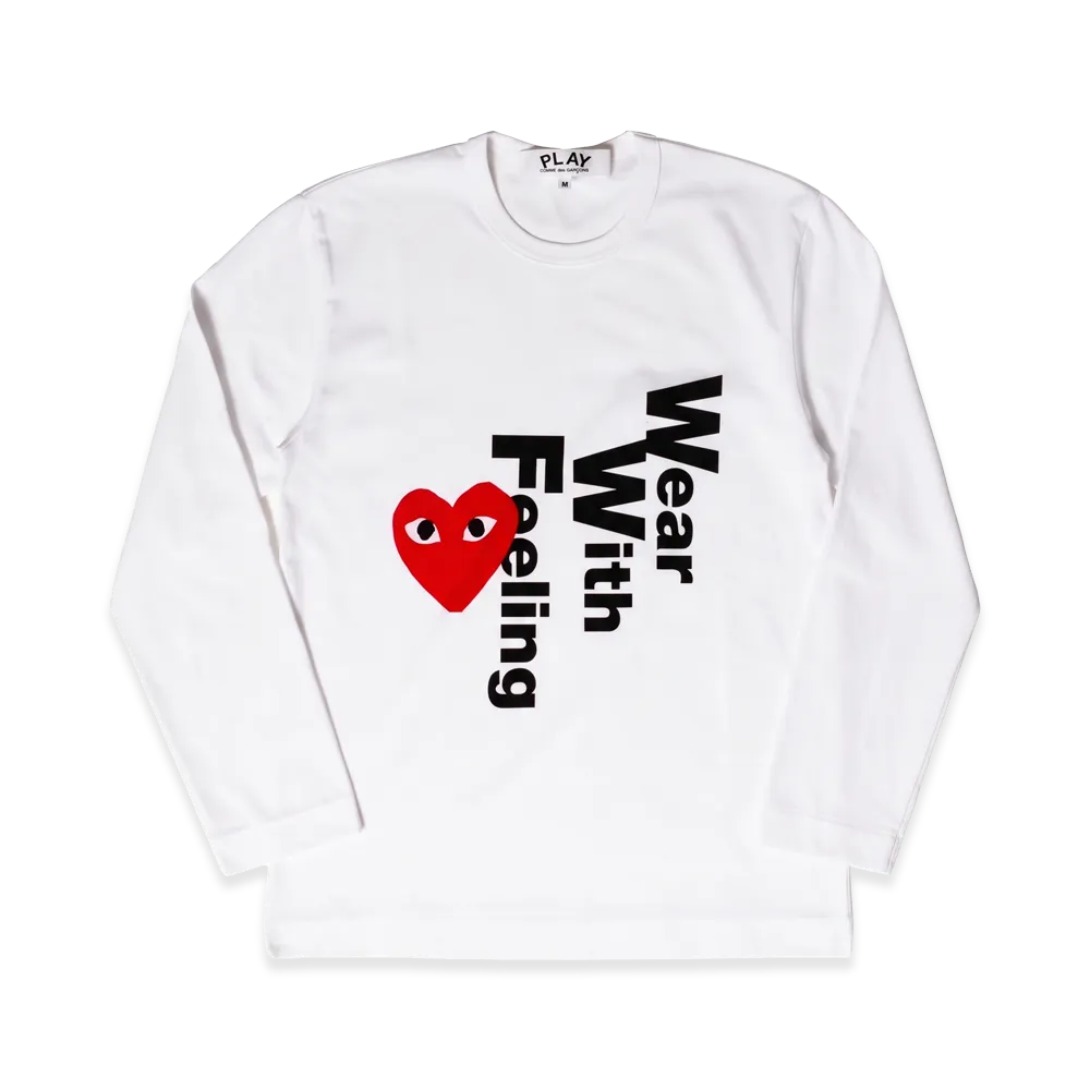 PLAY COMME des GARCONS MARKET PLAY Wear With Feeling L/S Cut-Sew "White"