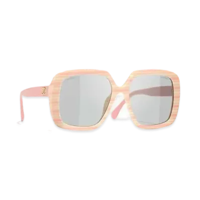 CHANEL Square Sunglasses "Yellow/Peach"