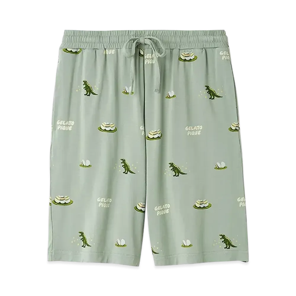 GELATO PIQUE Homme Dinosaur & Egg All-Over Pattern Shorts "Green"