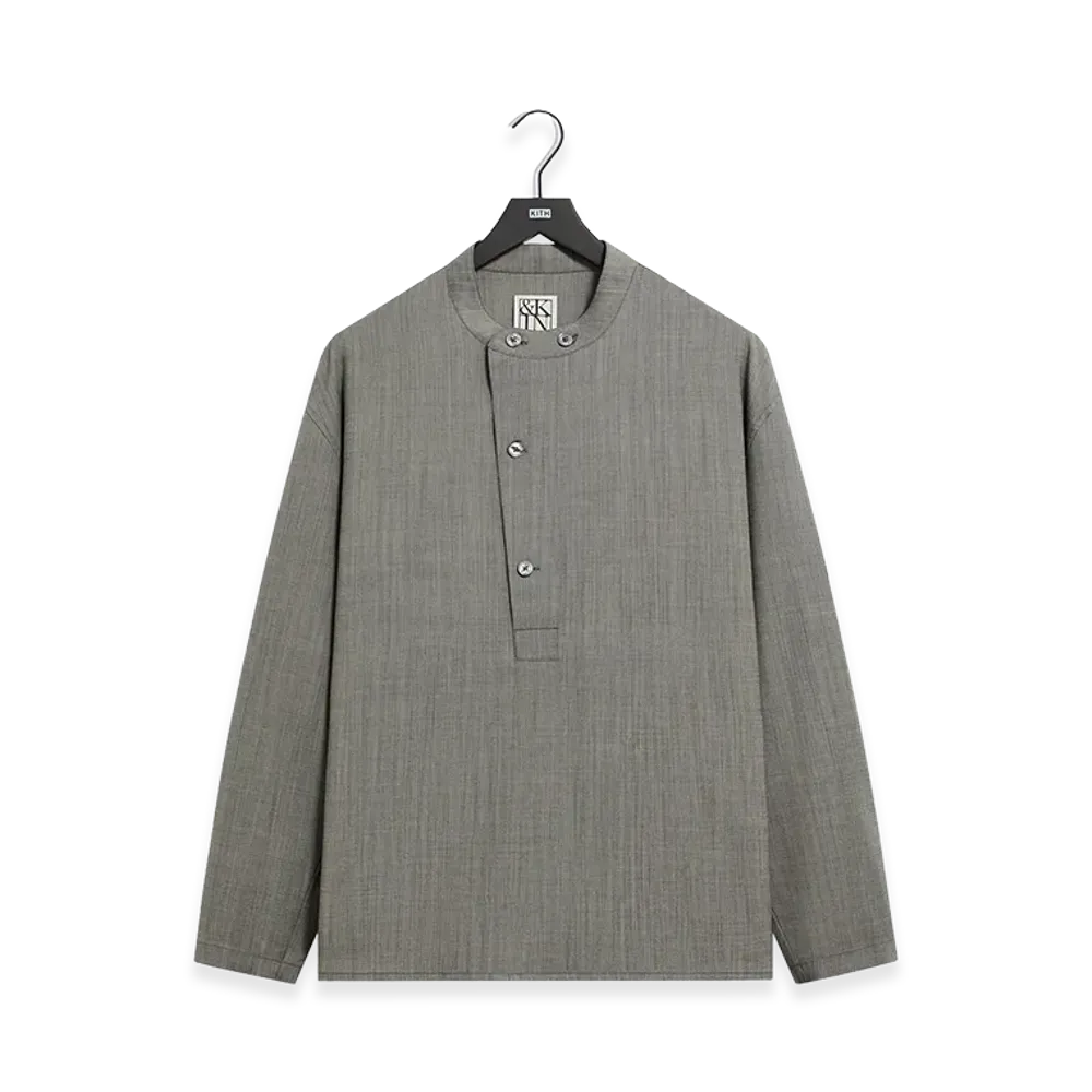 Kith &Kin Tropical Wool Leven Shirt "Grey Melange"