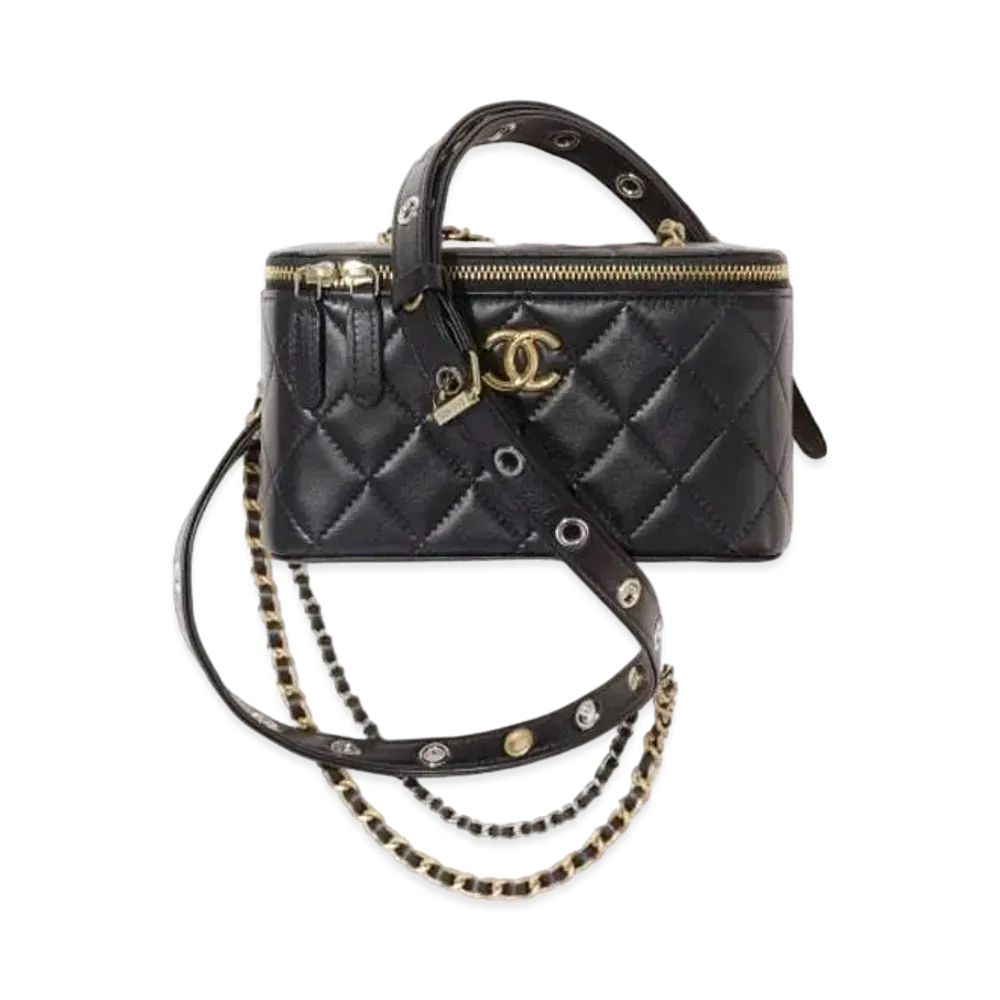 CHANEL Vanity Case Goat Skin "Black"