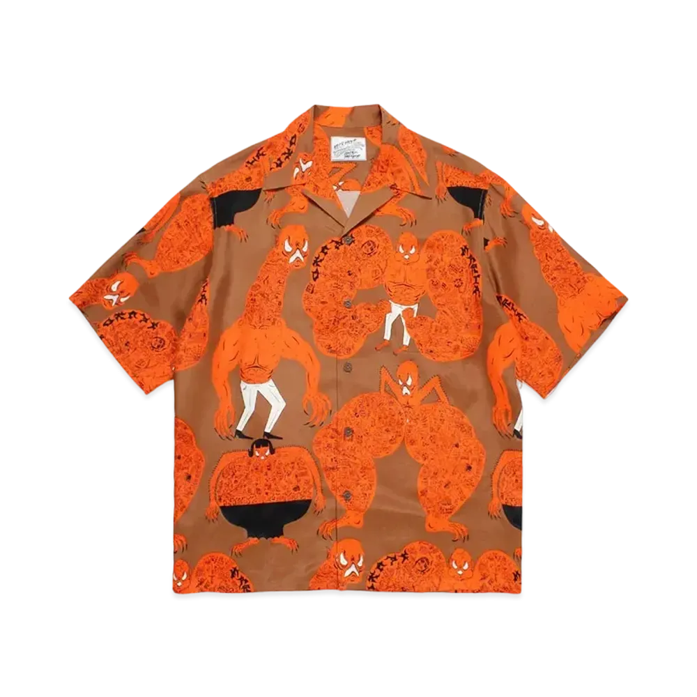 WACKO MARIA x neckface / Hawaiian Shirt "Brown"