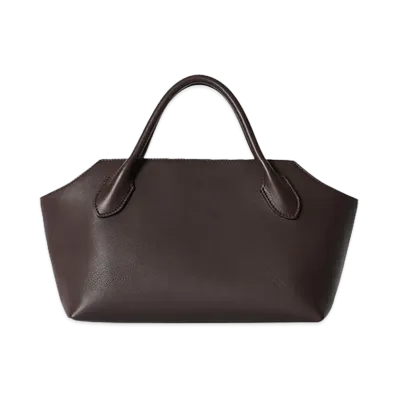 The Row Women's Terrasse Leather Bauletto Bag "Dark Brown"