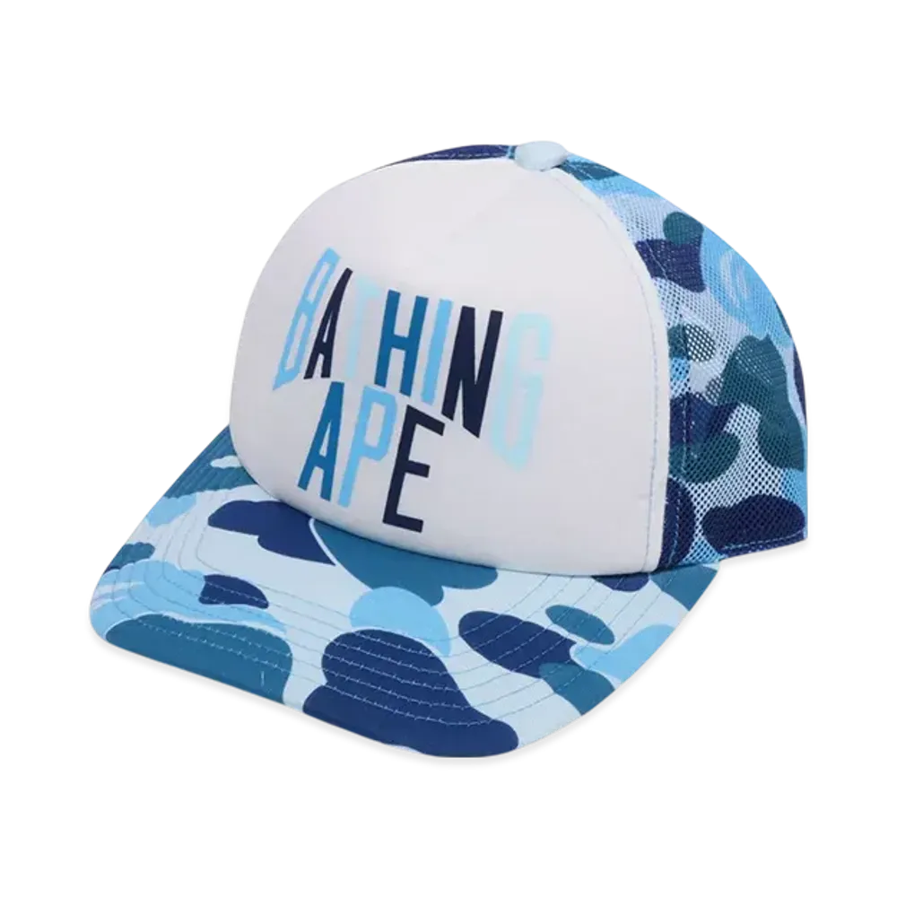 A BATHING APE Abc Camo Nyc Logo Mesh Cap "Blue"