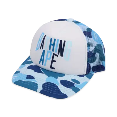 A BATHING APE Abc Camo Nyc Logo Mesh Cap "Blue"