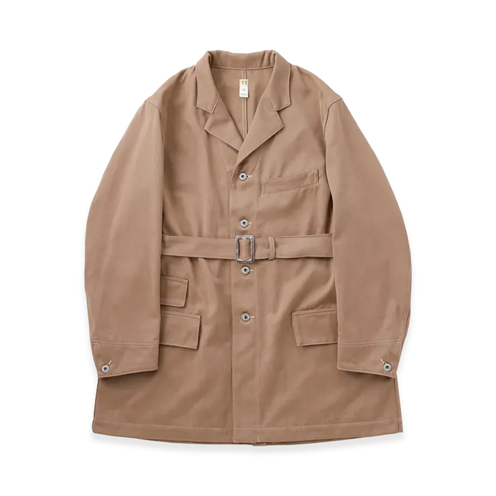 T.T Taiga Takahashi LOT.401 Belted Engineer Coat "Natural Dyed Beige"