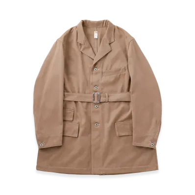 T.T Taiga Takahashi LOT.401 Belted Engineer Coat "Natural Dyed Beige"