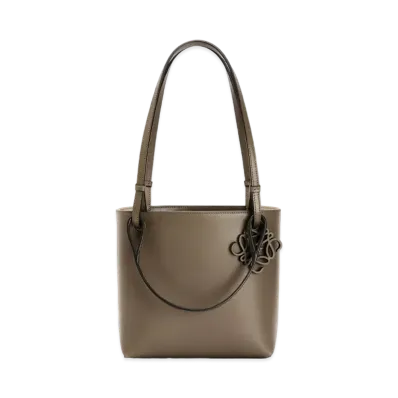 LOEWE Double Handle Square Bag In Calfskin "Khaki Green / Gold"