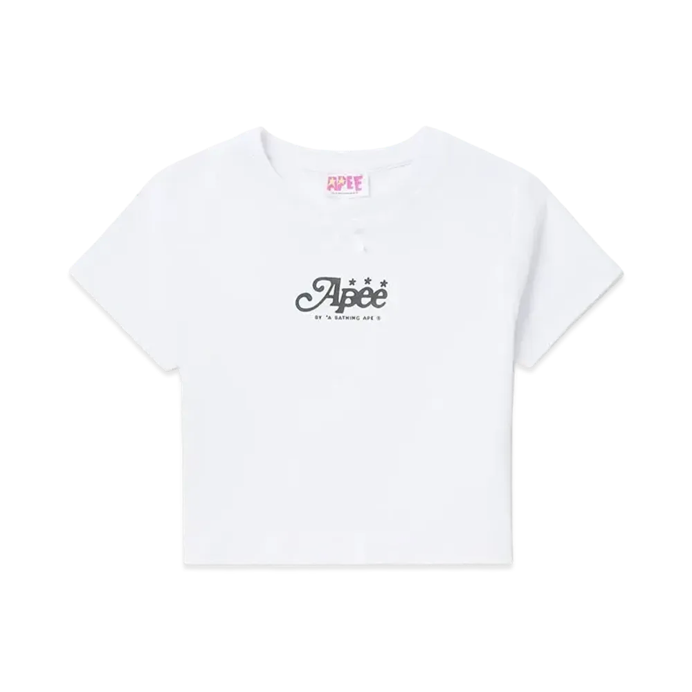 A BATHING APE Bow Front Graphic Slim Cut Tee "White"