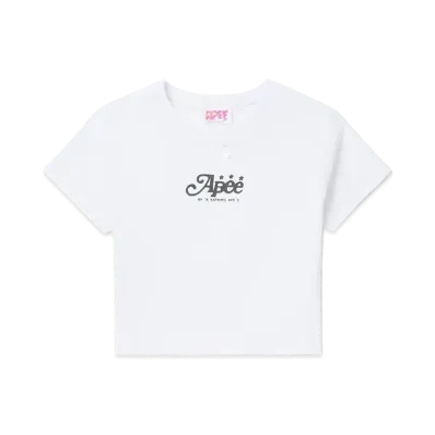 A BATHING APE Bow Front Graphic Slim Cut Tee "White"