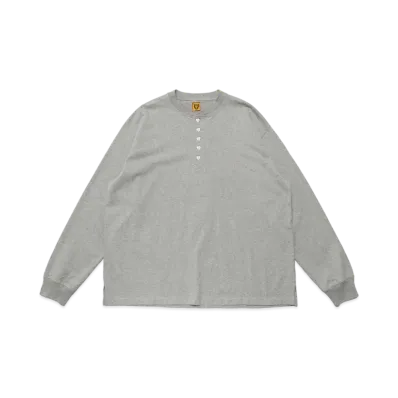 HUMAN MADE HENLEY NECK LONG-T "Grey"