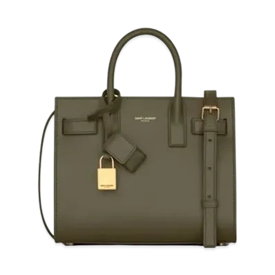 SAINT LAURENT Classic Sac De Jour Nano In Smooth Leather "Gray Khaki"