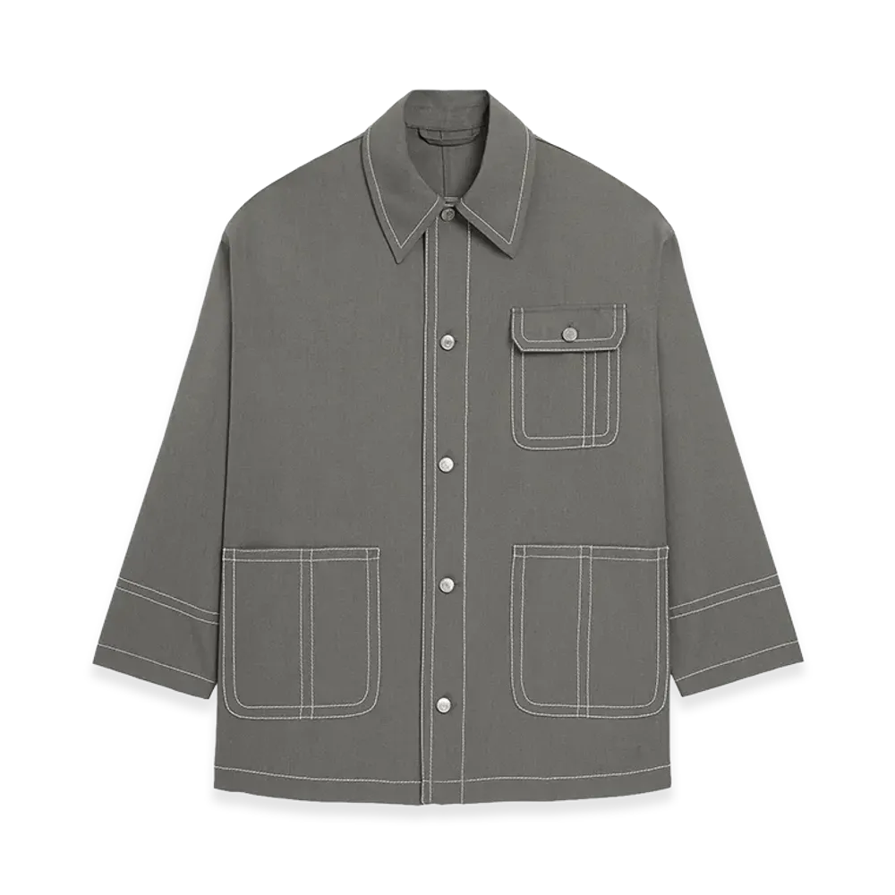 AMI PARIS New Wool Worker Jacket "Grey"
